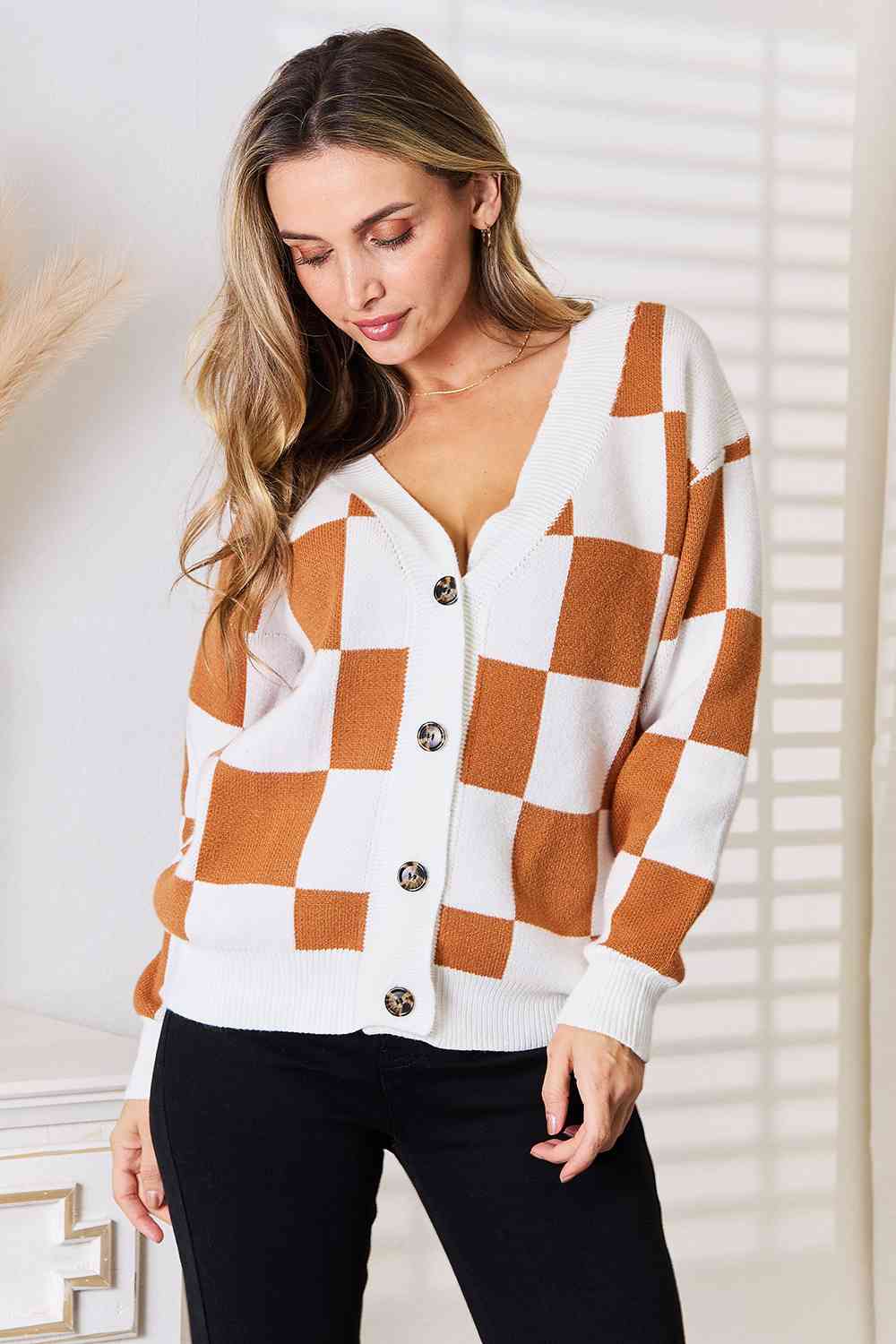 Jessel Checkered Cardigan