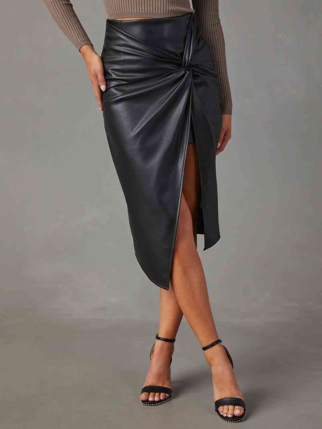 Tori Twist Detail High Waist Skirt